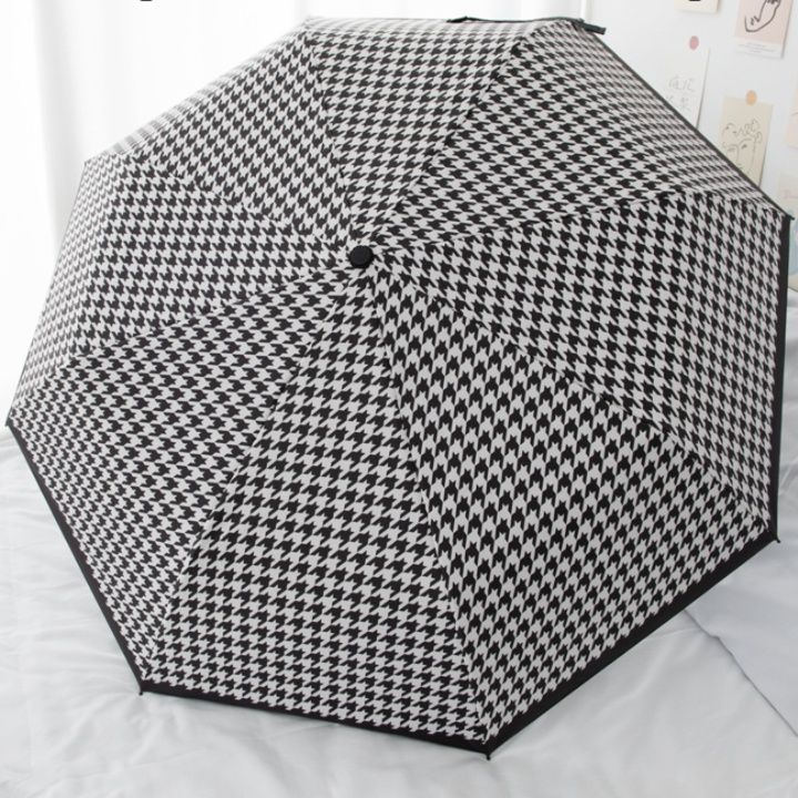 日傘 経典千鳥格子柄晴雨兼用折りたたみ　おしゃれ日傘
