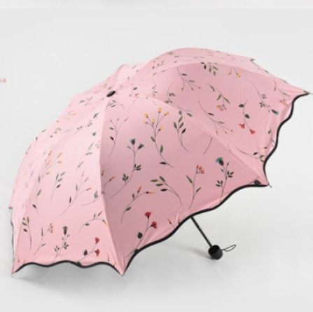 日傘 小花刺繍のスカラップ縁取り　おしゃれ日傘