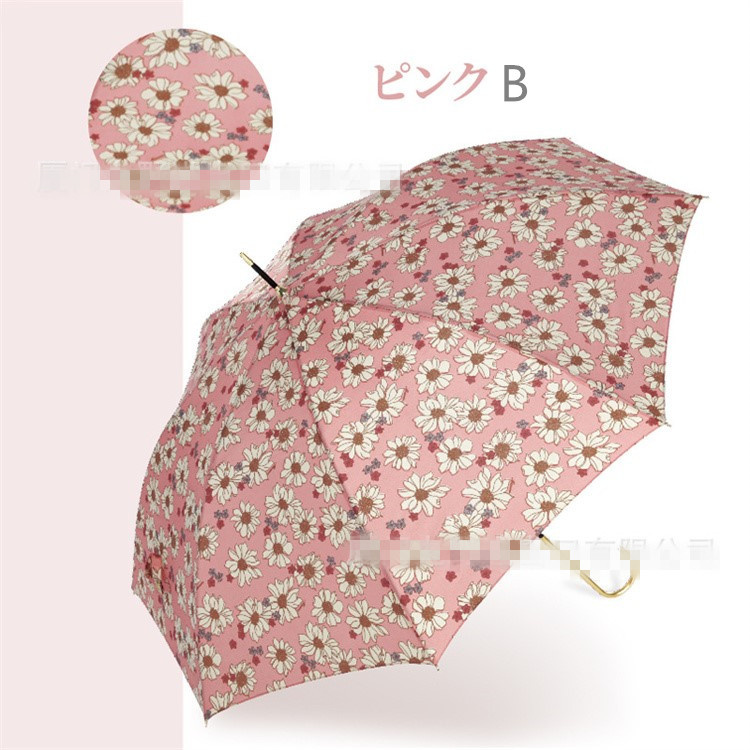 おしゃれ日傘 花柄長柄遮光傘 紫外線対策晴雨兼用