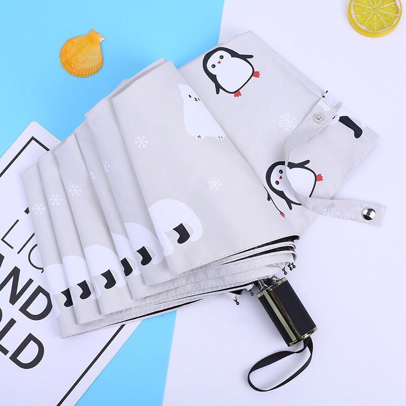 日傘 可愛い動物と空柄の晴雨兼用折りたたみ傘