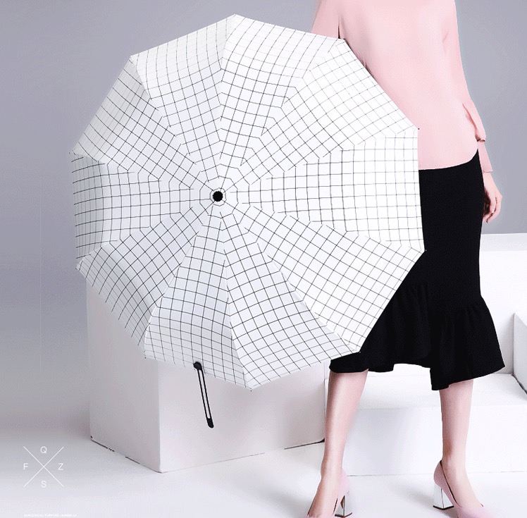 晴雨兼用日傘 自動開閉 折りたたみ 格子柄 男女兼用