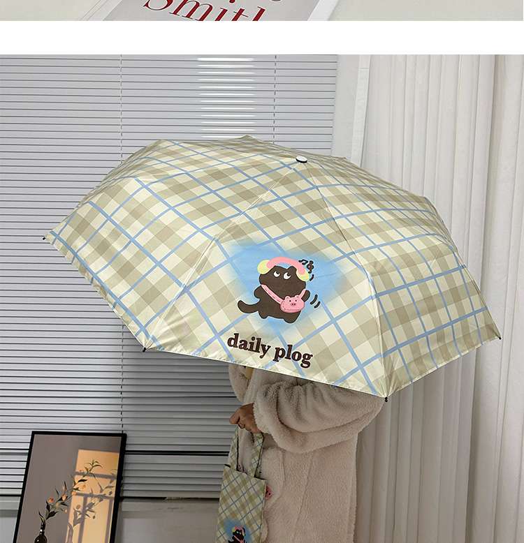 日傘 ゆるかわプログ柄の折りたたみ傘