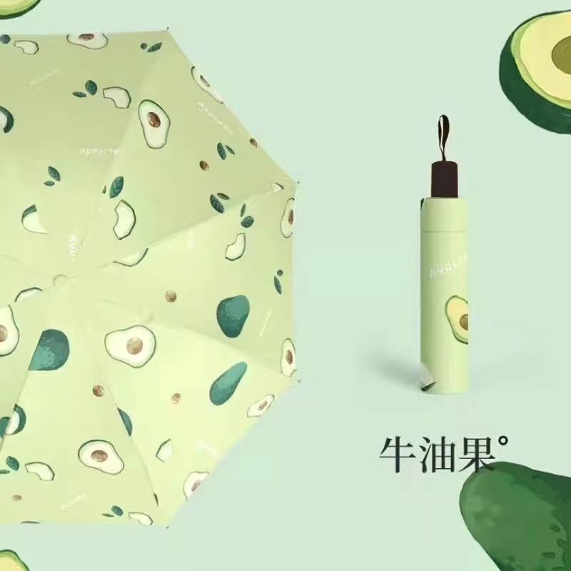 果物モチーフ柄折りたたみ日傘