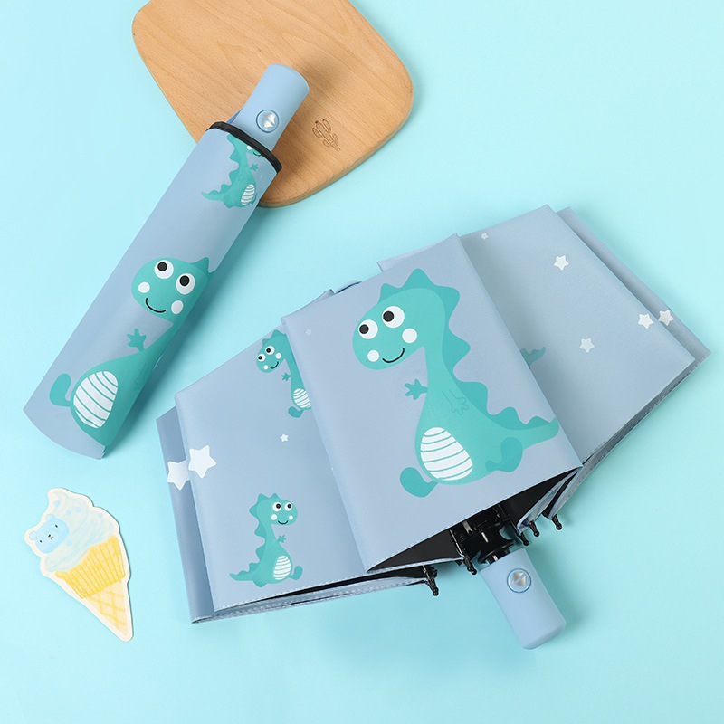 日傘 笑顔のひよこ柄折りたたみ晴雨兼用傘