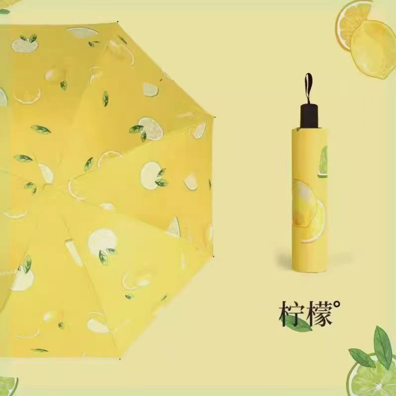 果物モチーフ柄折りたたみ日傘