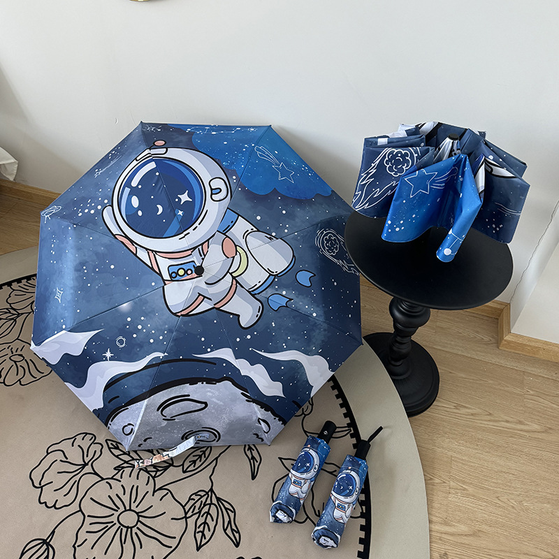 日傘おしゃれ宇宙飛行士柄折りたたみ