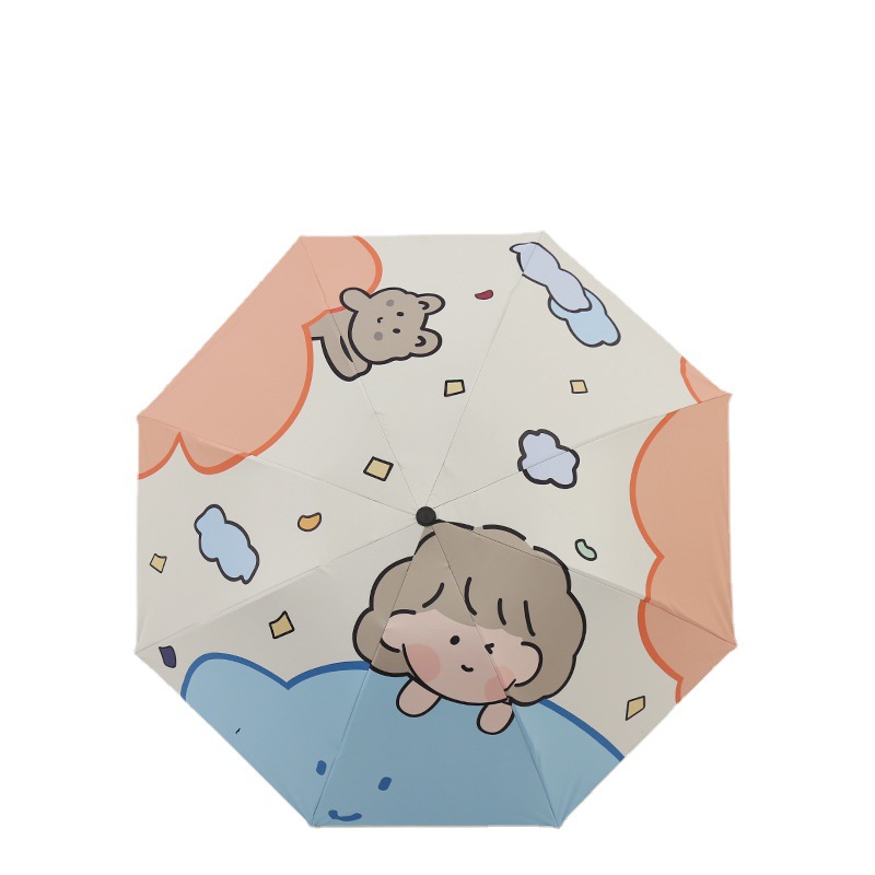 日傘 可愛いお寿司柄コンパクト折りたたみ日傘