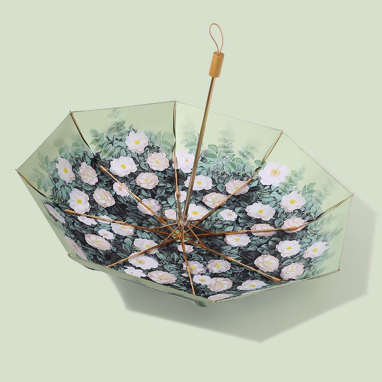 日傘 椿の花咲く折りたたみ晴雨兼用日傘