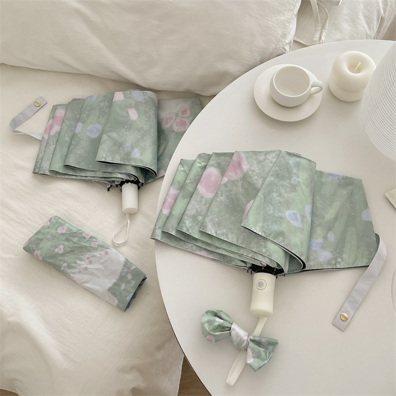 晴雨兼用日傘 三段折りたたみ 紫外線対策 軽量 花柄