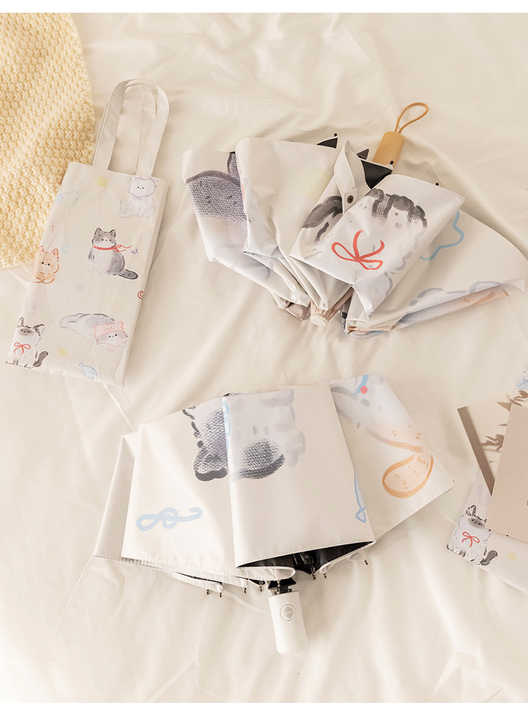 晴雨兼用日傘 三段折りたたみ 動物柄 紫外線対策 軽量