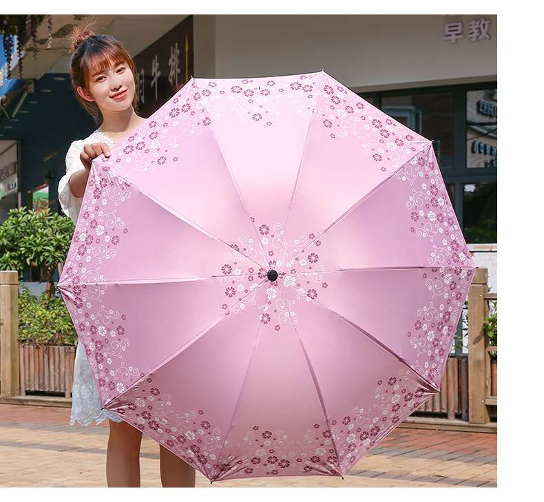 日傘 花柄デザイン 晴雨兼用折りたたみ傘