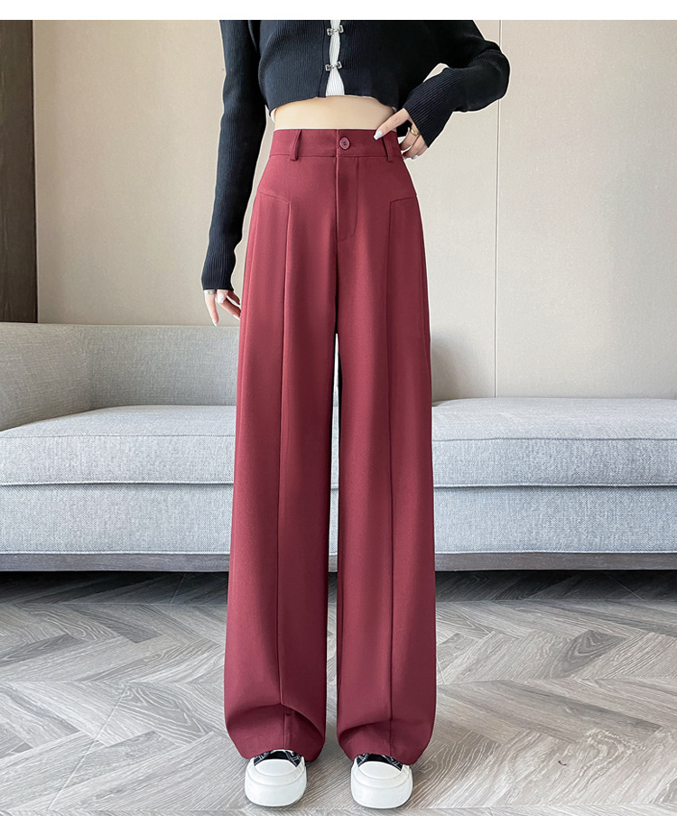 赤コーデ 赤コーデ 優雅なワイドシルエットパンツ