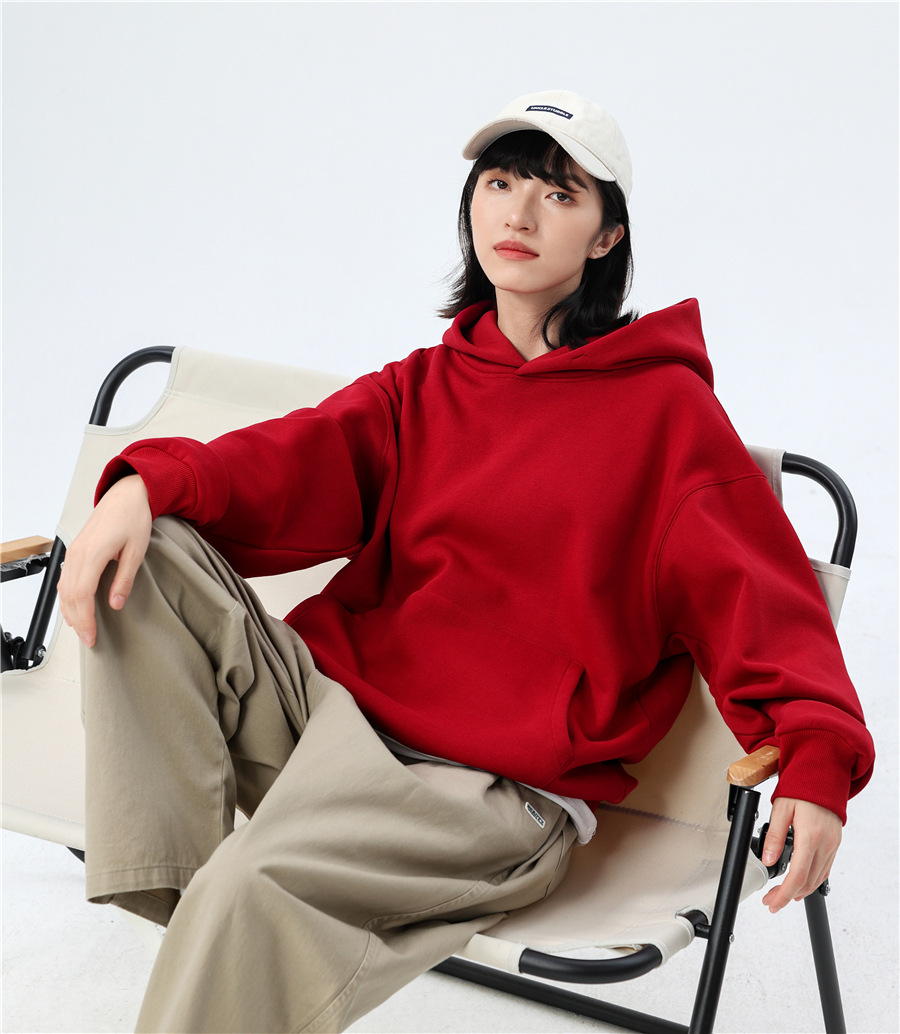 赤コーデ カジュアル パーカー ペア セット