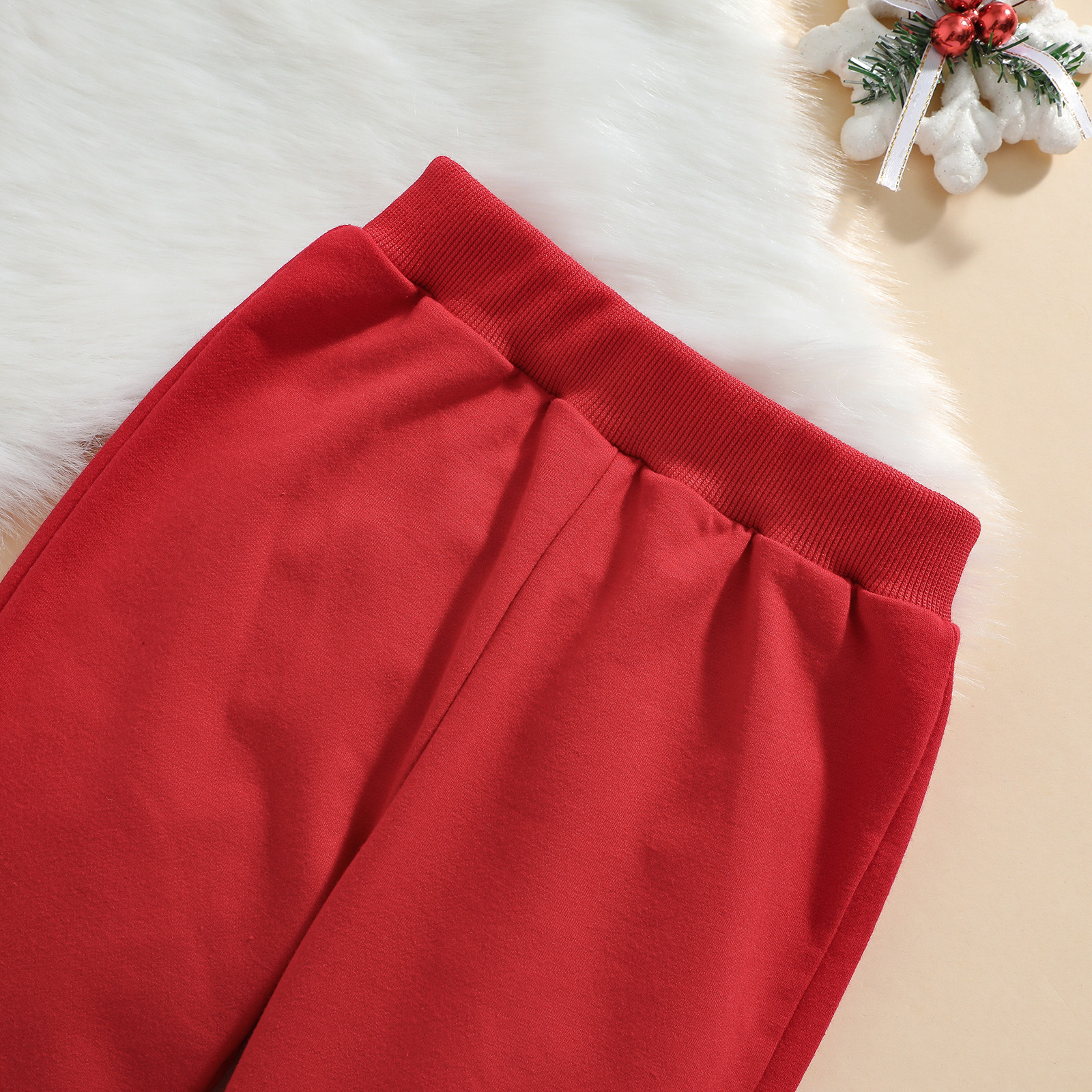 赤コーデ クリスマスあったかパーカー上下セット