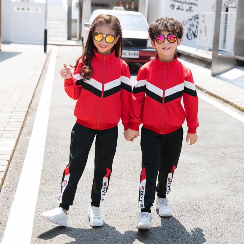赤コーデ スポーティ親子お揃いジャージセット
