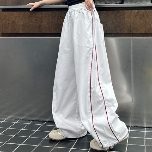 ダンス衣装 サイドライン入りゆったりワイドパンツ