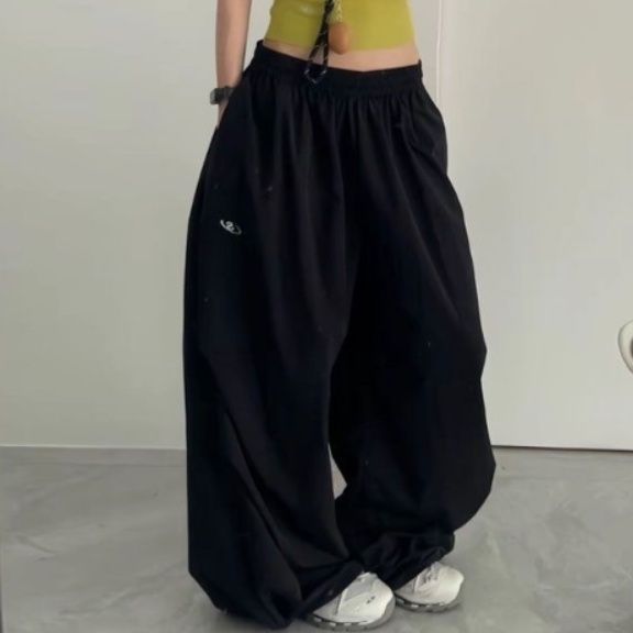 ダンス衣装 超ワイドシルエット裾絞りバルーンパンツ