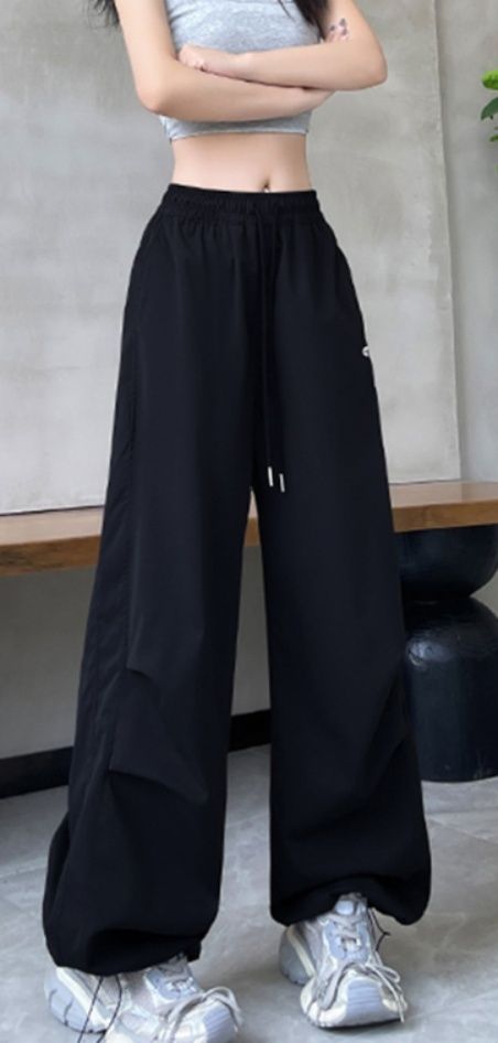 ダンス衣装 ゆったりワイドシルエット紐付きダンスパンツ