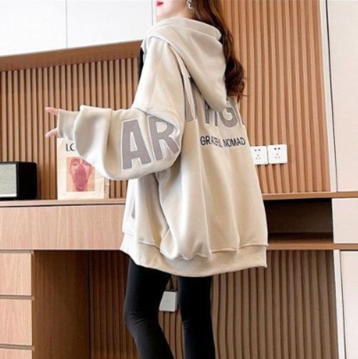 ダンス衣装 グラフィックロゴ入りオーバーサイズフード付きパーカー