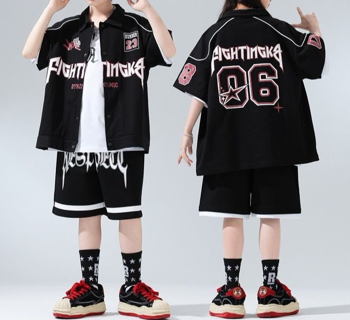キッズダンス衣装 ヒップホップセットアップ黒