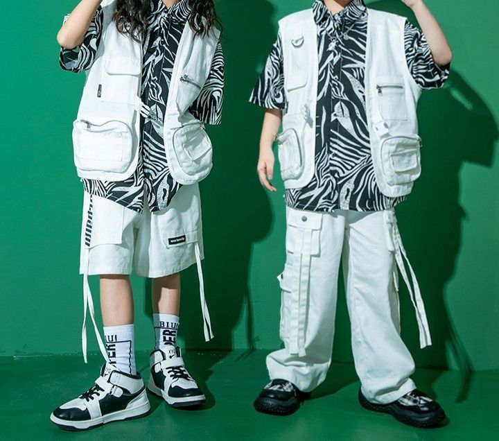 キッズダンス衣装  ヒップホップ  セットアップ ゼブラ柄