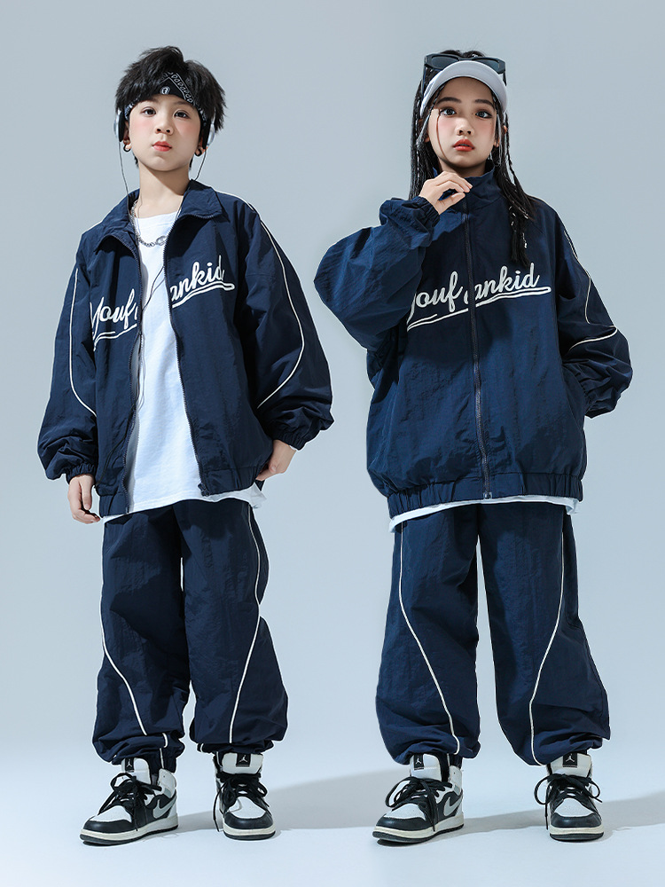 キッズダンス衣装 キッズストリート風ジャケットとワイドパンツのセットアップ