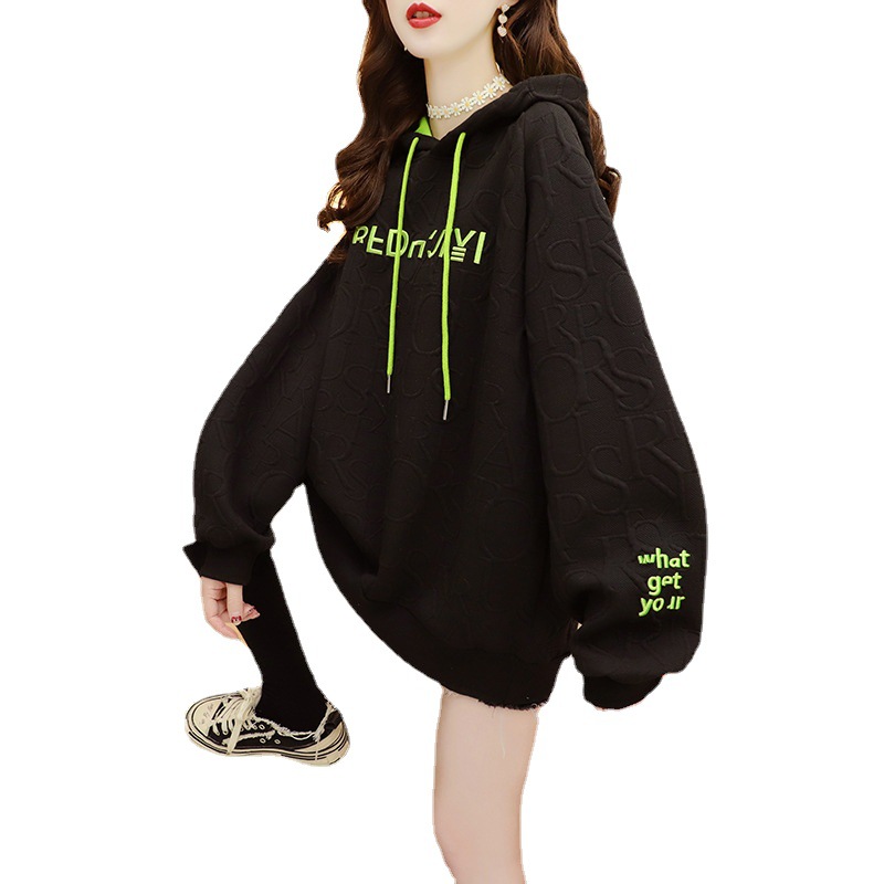 ダンス衣装 総柄エンボス加工オーバーサイズパーカー