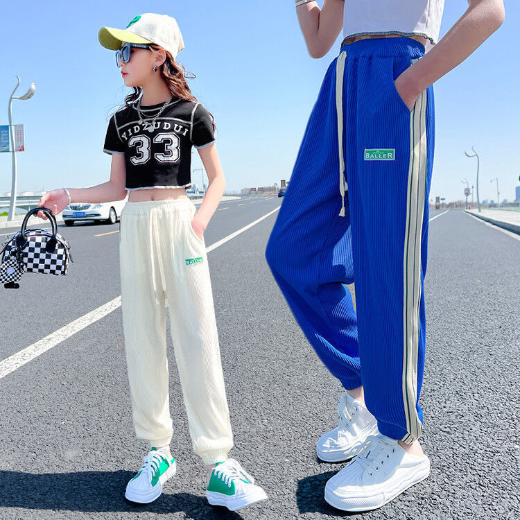 キッズダンス衣装 キッズ サイドライン ワイドジョガーパンツ