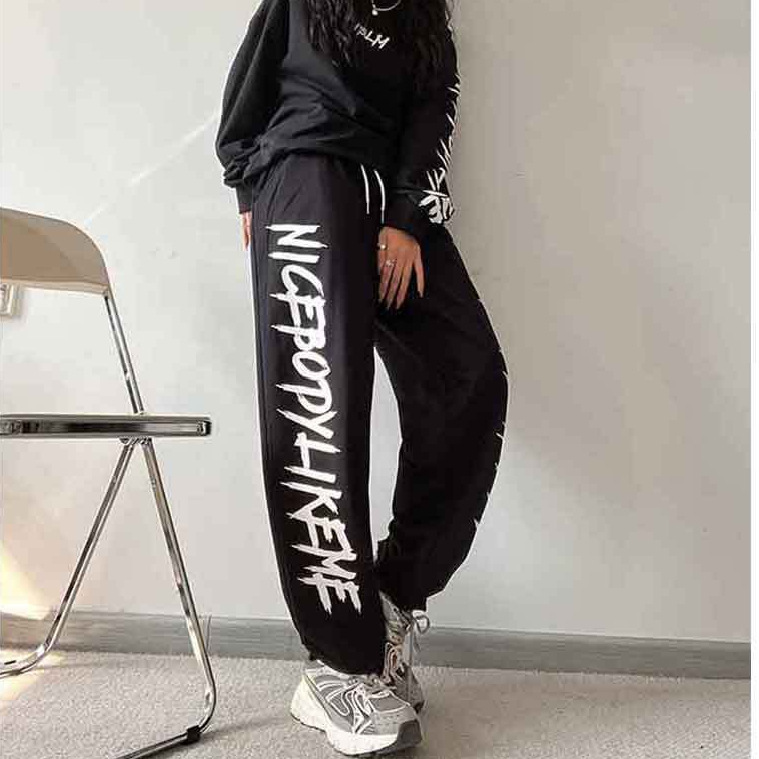 ダンス衣装 サイドロゴデザインゆったりストリートパンツ