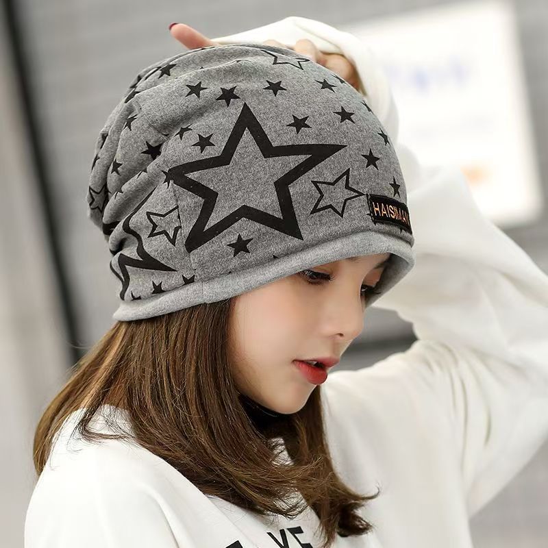 ダンス衣装 星柄プリントゆったりニット帽子