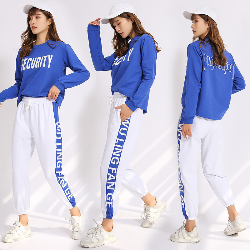 ダンス衣装 ロゴ入り長袖スウェットトレーナートップス