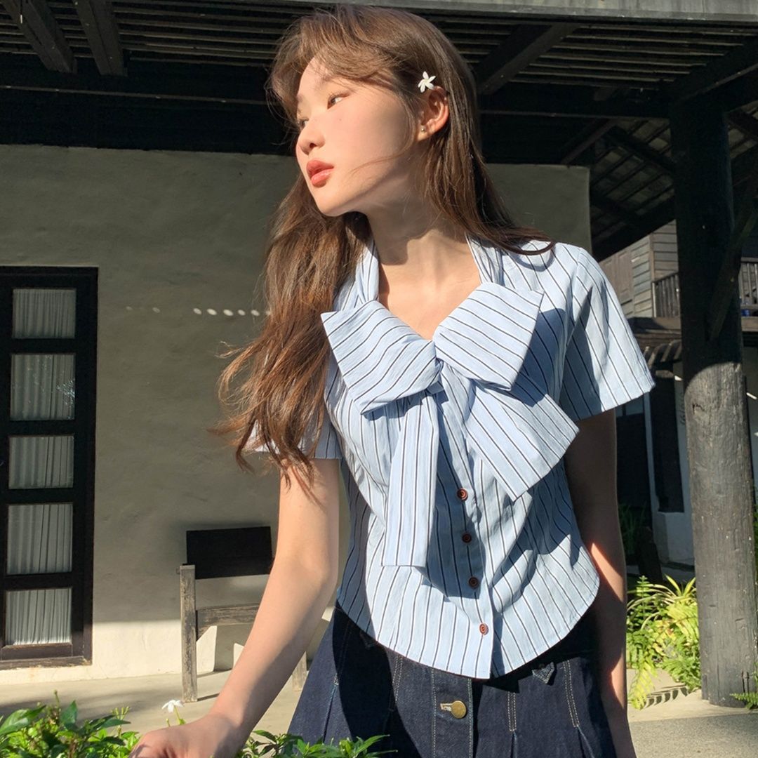 リボンブラウス ビックリボン 優美な襟元 ビッグリボンブラウス