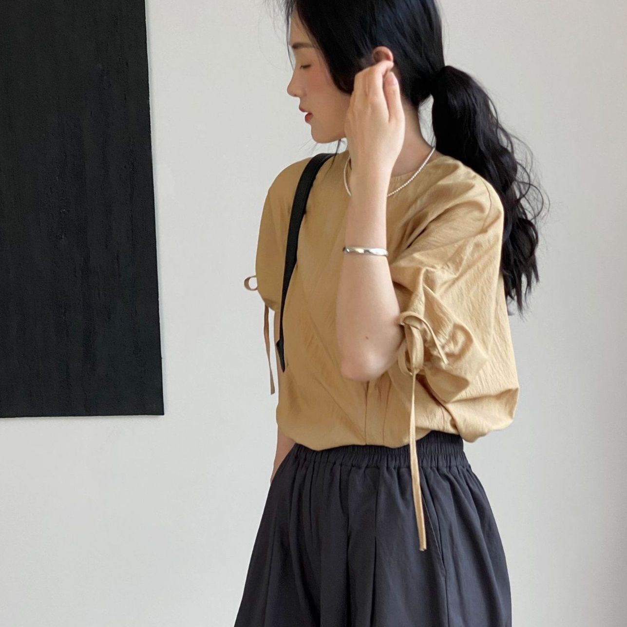 リボンブラウス 袖リボン 優美な袖結び