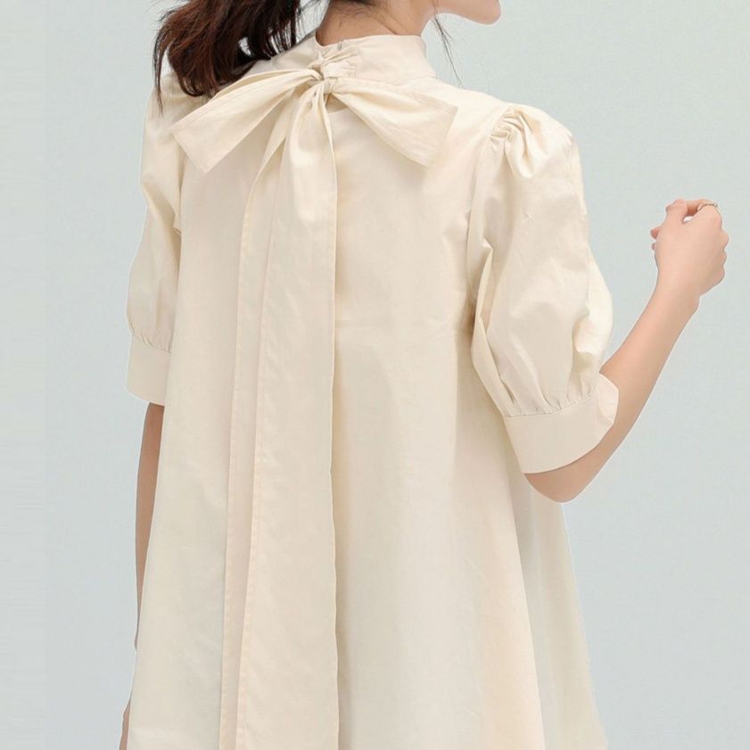 リボンブラウス 前後二通りリボンタイブラウス レディース きれいめ