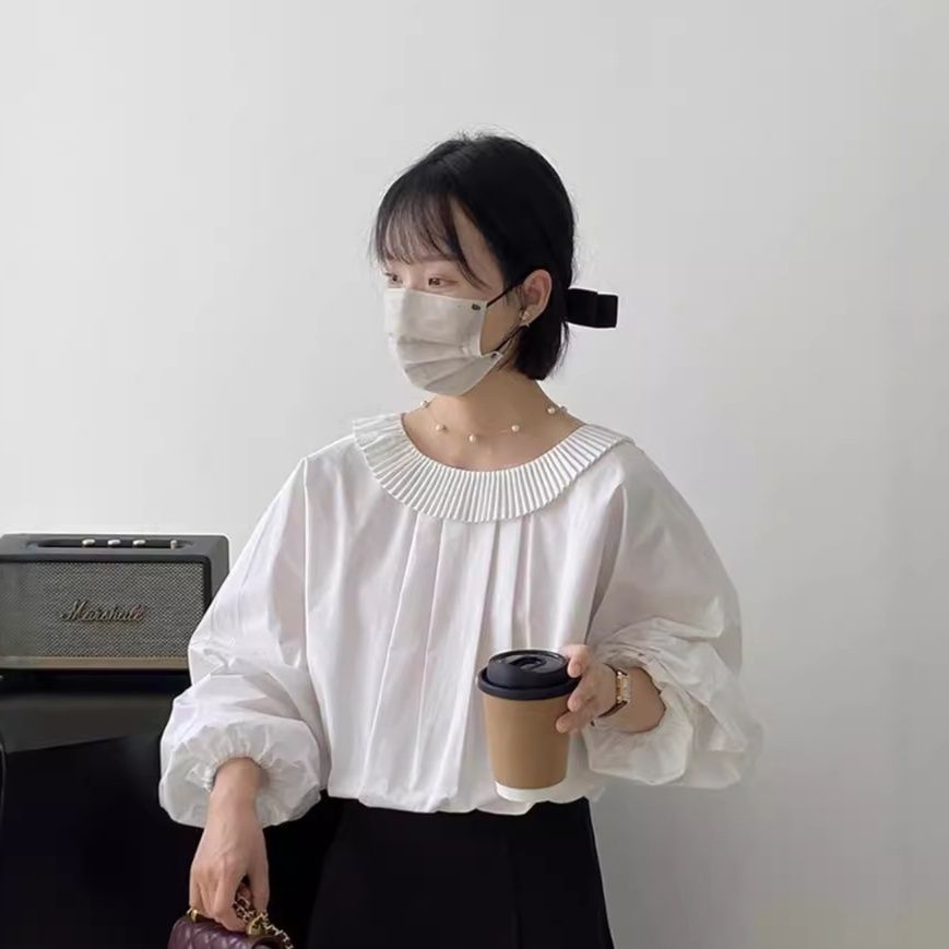 リボンブラウス バックリボン 優美プリーツ背中リボンブラウス