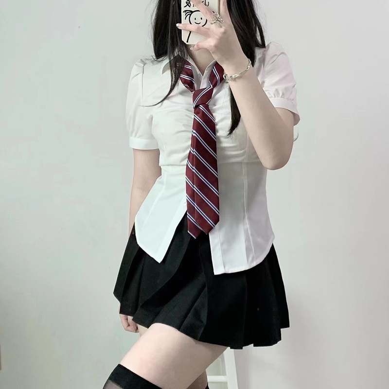 リボンブラウス バックリボン 優美なバックリボン半袖ブラウス