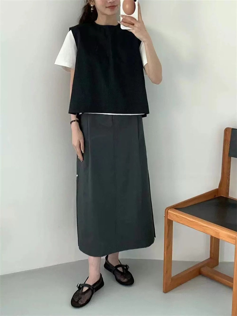 リボンブラウス 上品バックリボンノースリーブブラウス