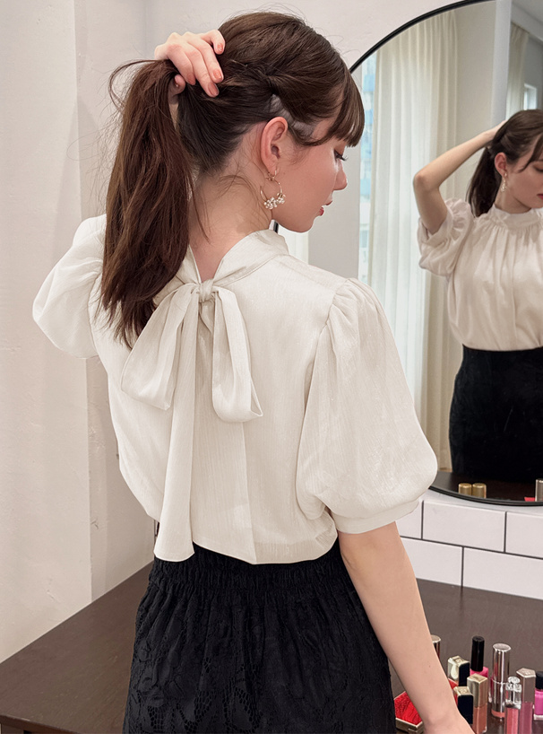 リボンブラウス バックリボン 優美後ろ姿リボンブラウス