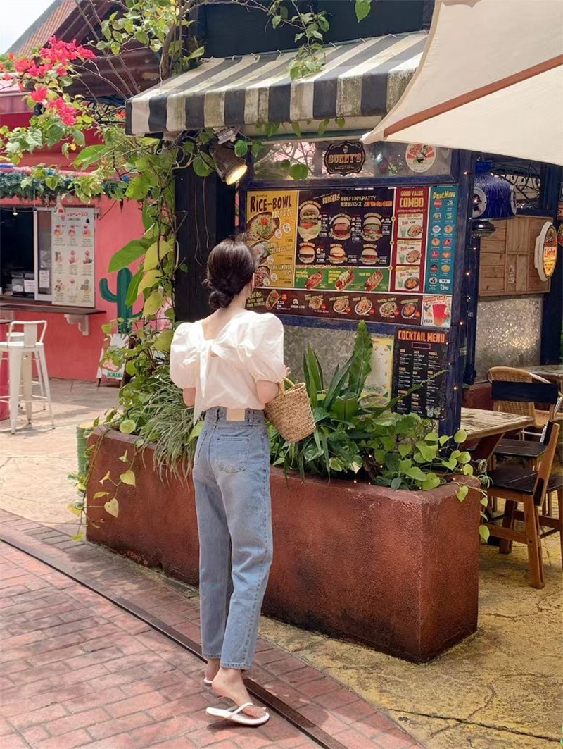 新作夏コレクション気質カジュアルリボンブラウス