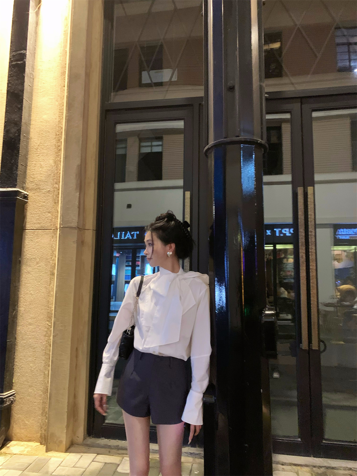 リボンブラウス ビックリボン 優美な蝶結び リボンブラウス