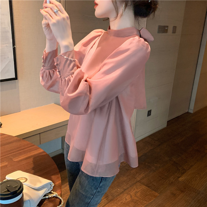 リボンブラウス バックリボン 優美な後ろ姿リボンブラウス