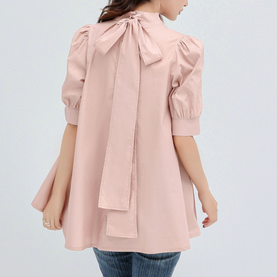 リボンブラウス 前後二通りリボンタイブラウス レディース きれいめ