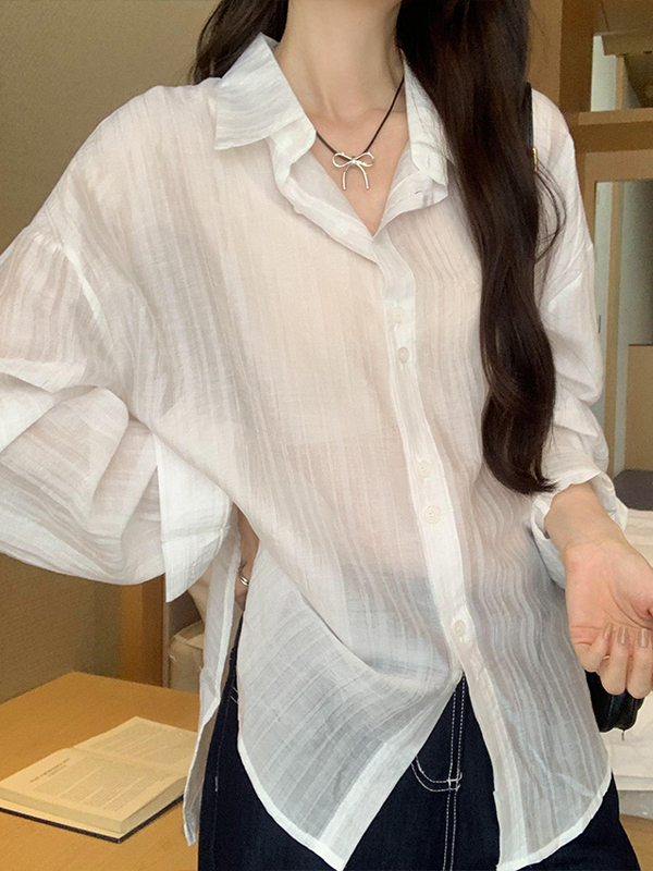 リボンブラウス バックリボン 優美なバックリボンシャツブラウス
