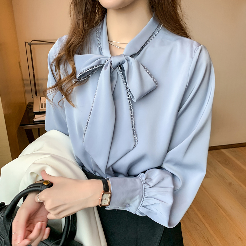 リボンブラウス ビックリボン 優美なリボン結び上品ブラウス