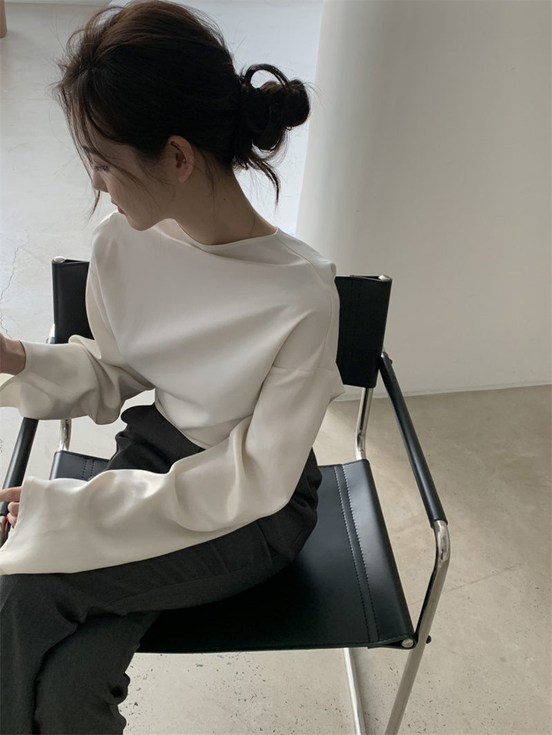 リボンブラウス 秋の新作バックリボン韓国風カジュアルブラウス