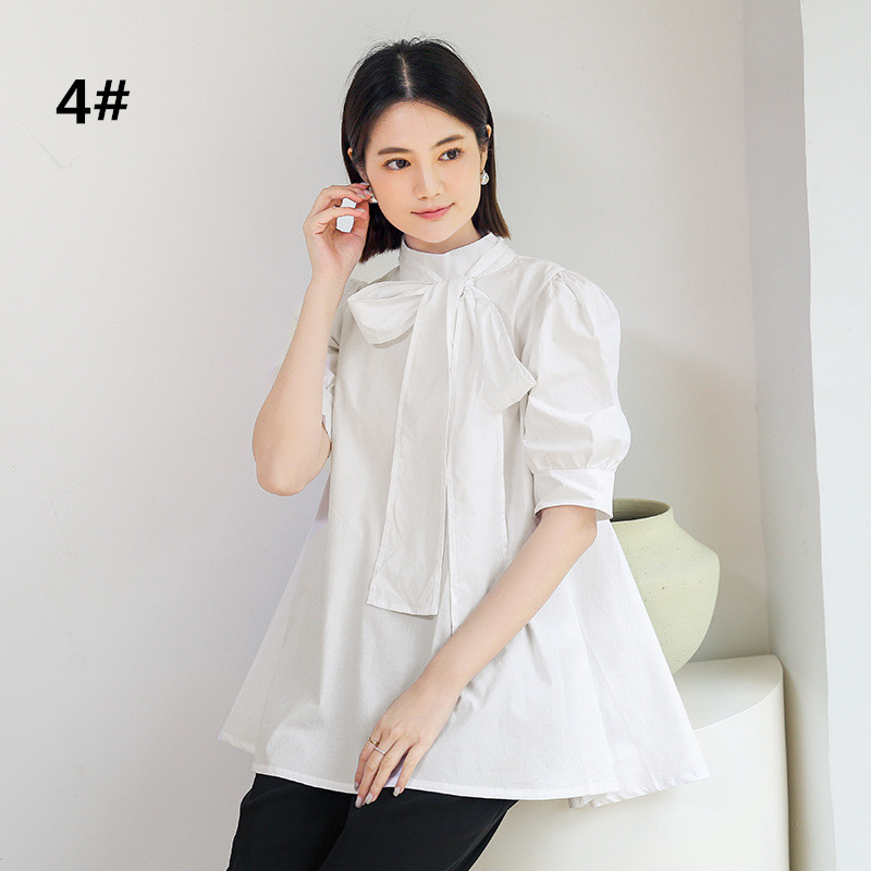 二〇二五年新作ゆるシルエットリボンブラウス半袖