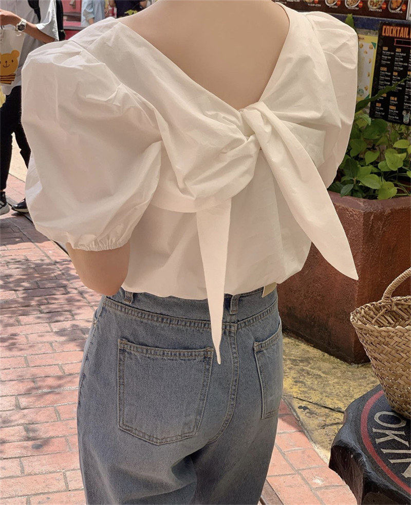 新作夏コレクション気質カジュアルリボンブラウス