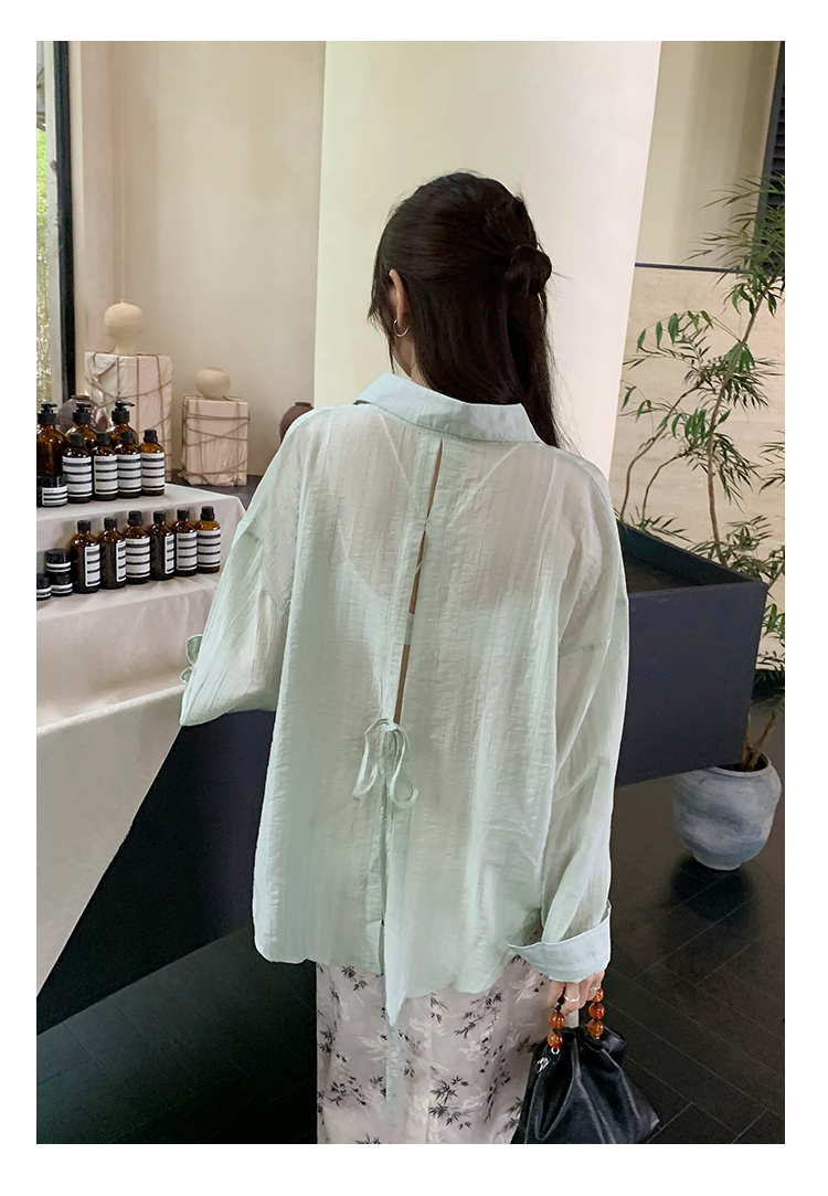 リボンブラウス バックリボン 優美なバックリボンシャツブラウス