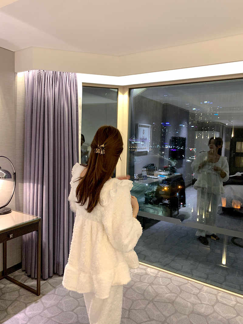 レディース ルームウェア 今季注目の長袖ふわふわ厚手パジャマセット