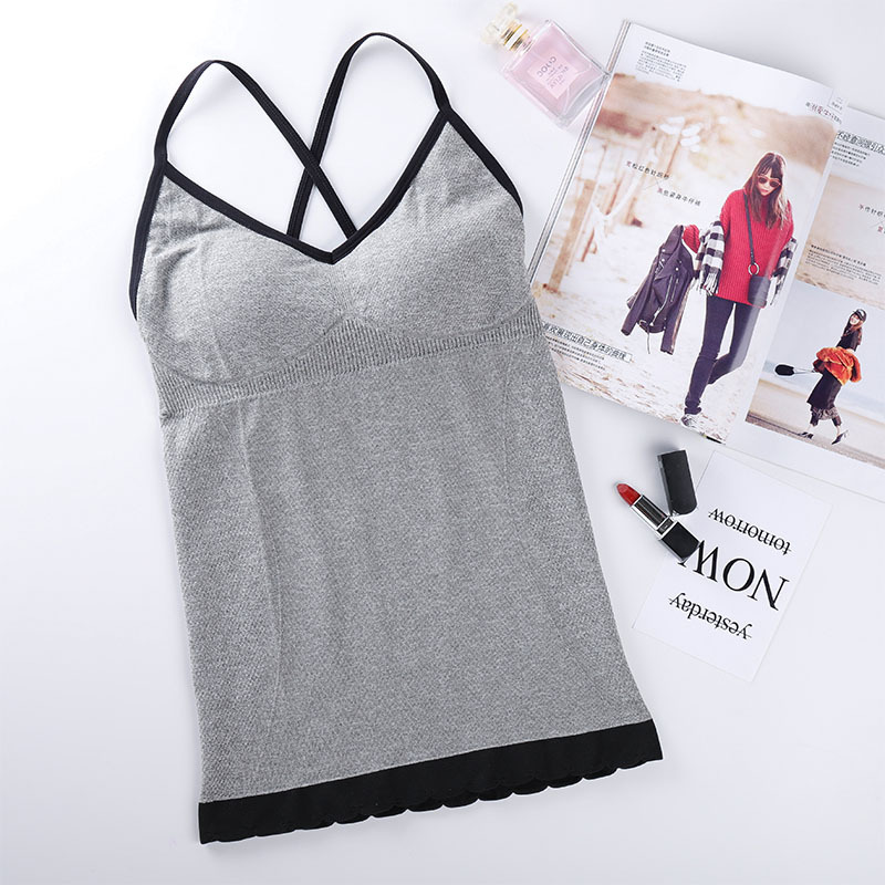 レディース ルームウェア カップ付きキャミソール クロスバック ルームウェア